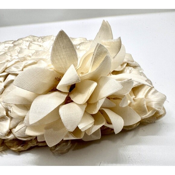 Vintage Ivory Satin Cocktail Hat‎ Luci Puci Floral Church Derby 1950s main image 5